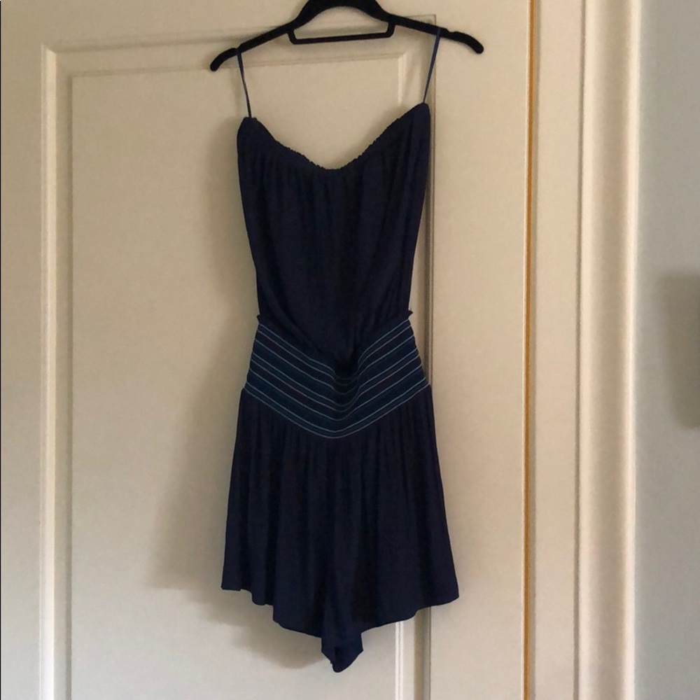 Ramy Brook Navy Strapless Romper